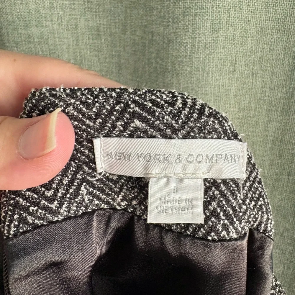 Chevron Herringbone print Pencil midi Skirt size 8 - Picture 3 of 5